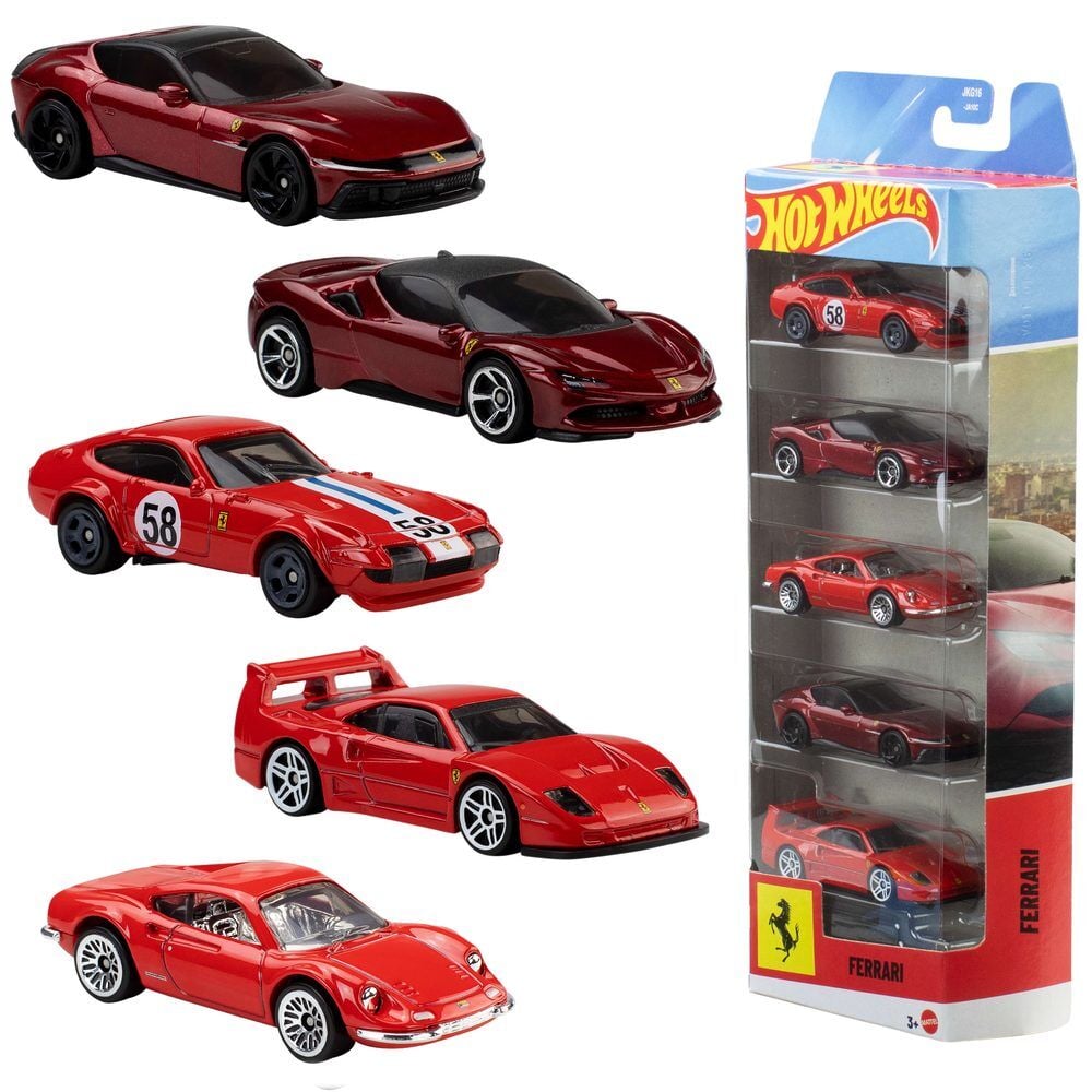 Ferrari Hot Wheels Vehículos Die-Cast Pack de 5 1/64
