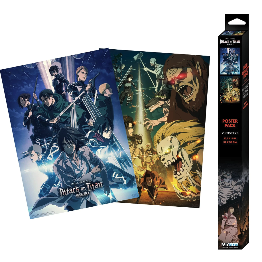 Set 2 posters Attack On Titan Frikytopia