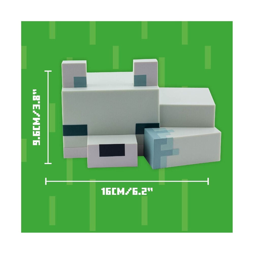 Lampara nocturna 3D Zorro Artico Minecraft