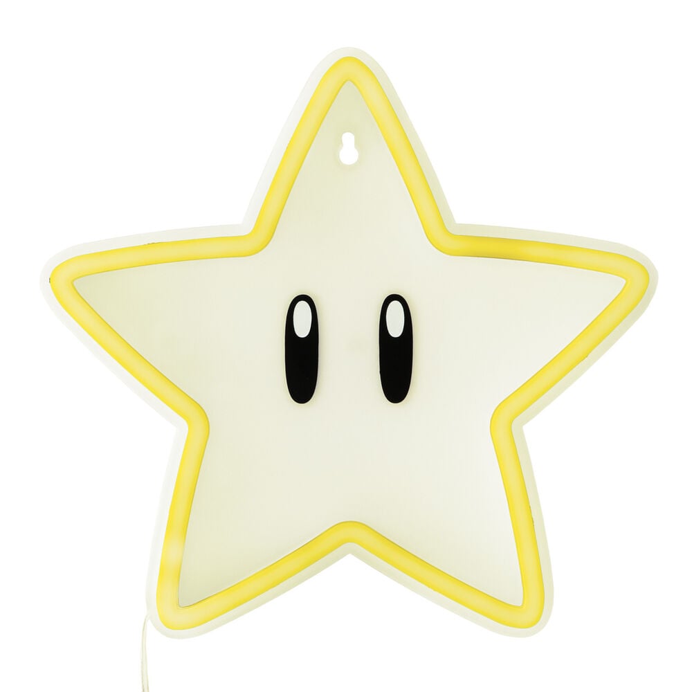Luz neon pared paladone super mario bros super estrella