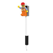Esferográfica preta gel com minifigura Lego