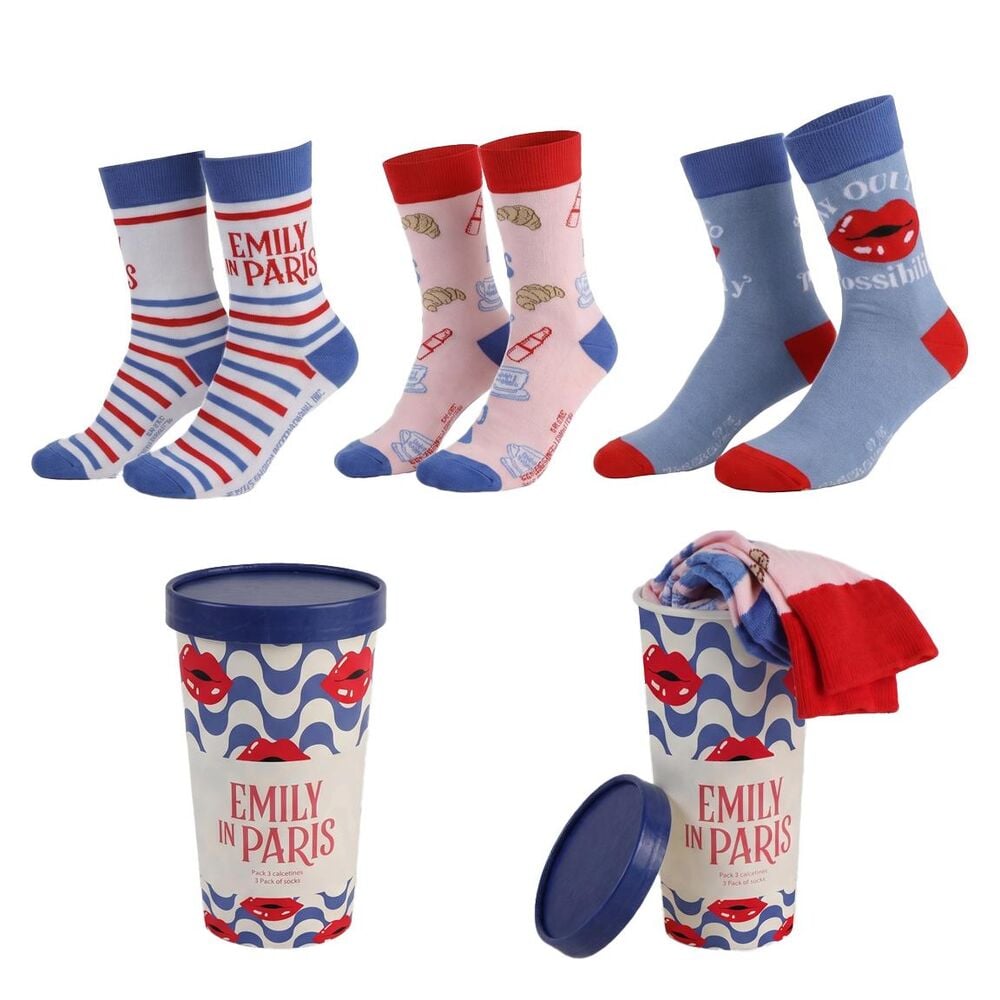 Set 3 pares de meias Emily em Paris adulto sortido