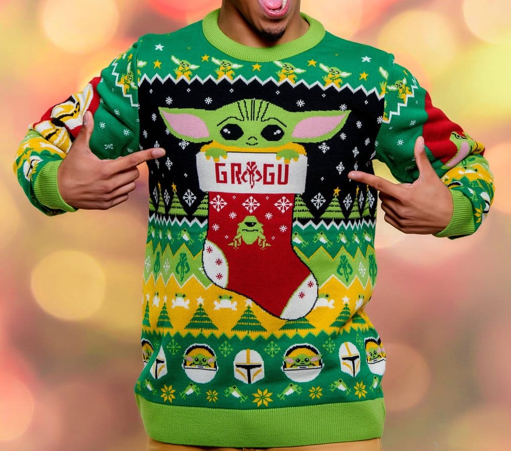 Star Wars Sudadera navideña Baby Yoda Talla L