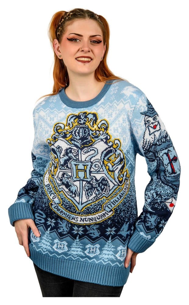 Harry Potter Sudadera navideña Hogwarts Talla L