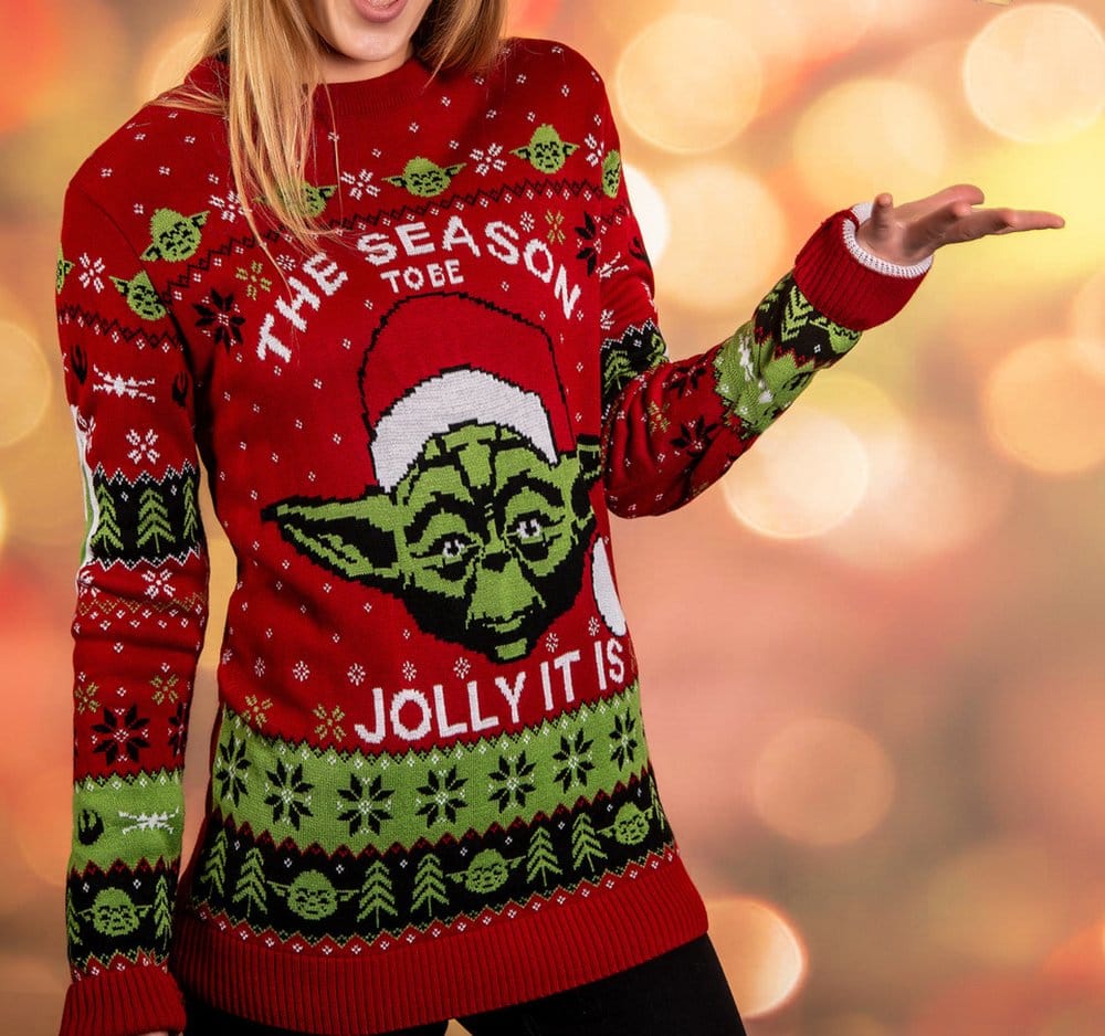 Star Wars Sudadera navideña Yoda Talla M
