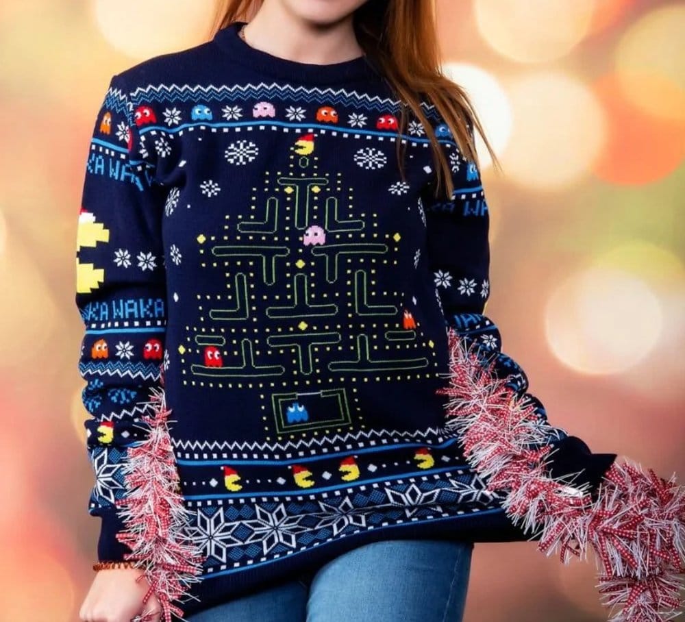 Pac-Man Sudadera navideña Talla L