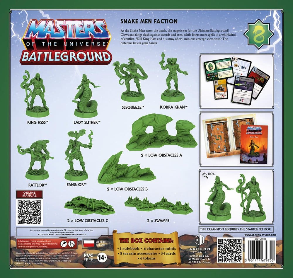 Masters of the Universe: Battleground Juego de Miniaturas Wave 8: Snake Men Faction *Edición Italiano*