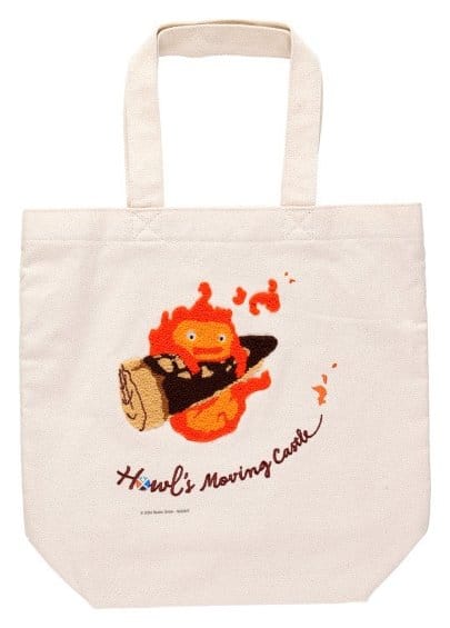 O Castelo Andante Saco de pano Embroidery Canvas Calcifer in a hurry Frikytopia