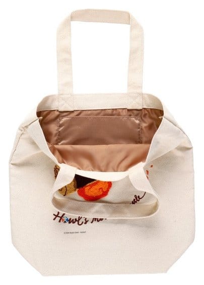 O Castelo Andante Saco de pano Embroidery Canvas Calcifer in a hurry