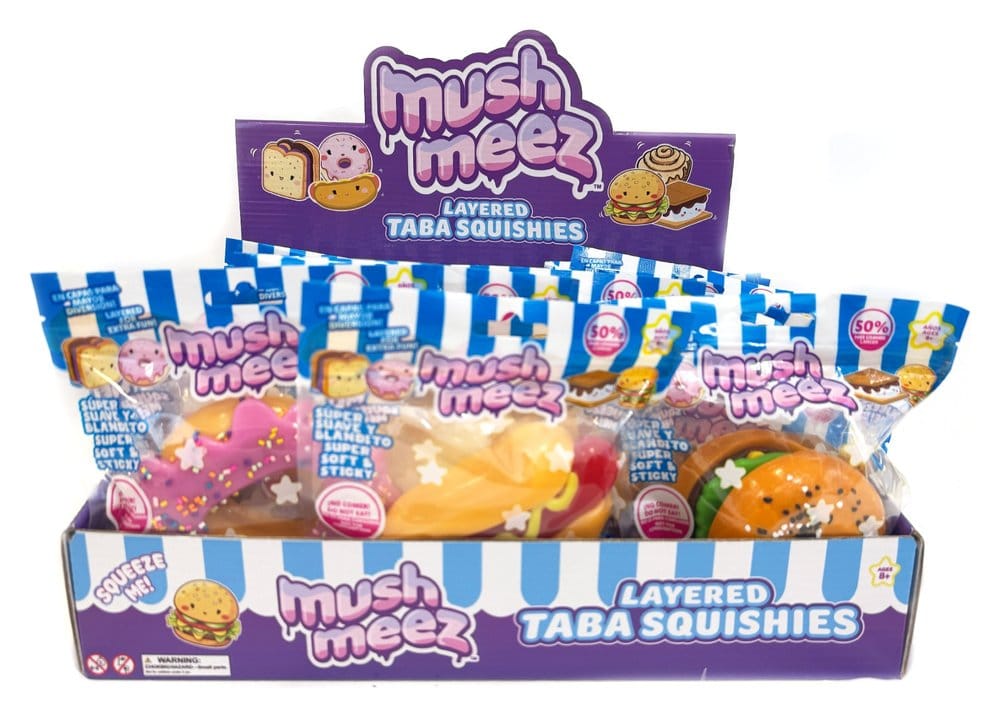 Mushmeez Figuras Anti-stress Core Taba 18 cm Expositor (24) Frikytopia