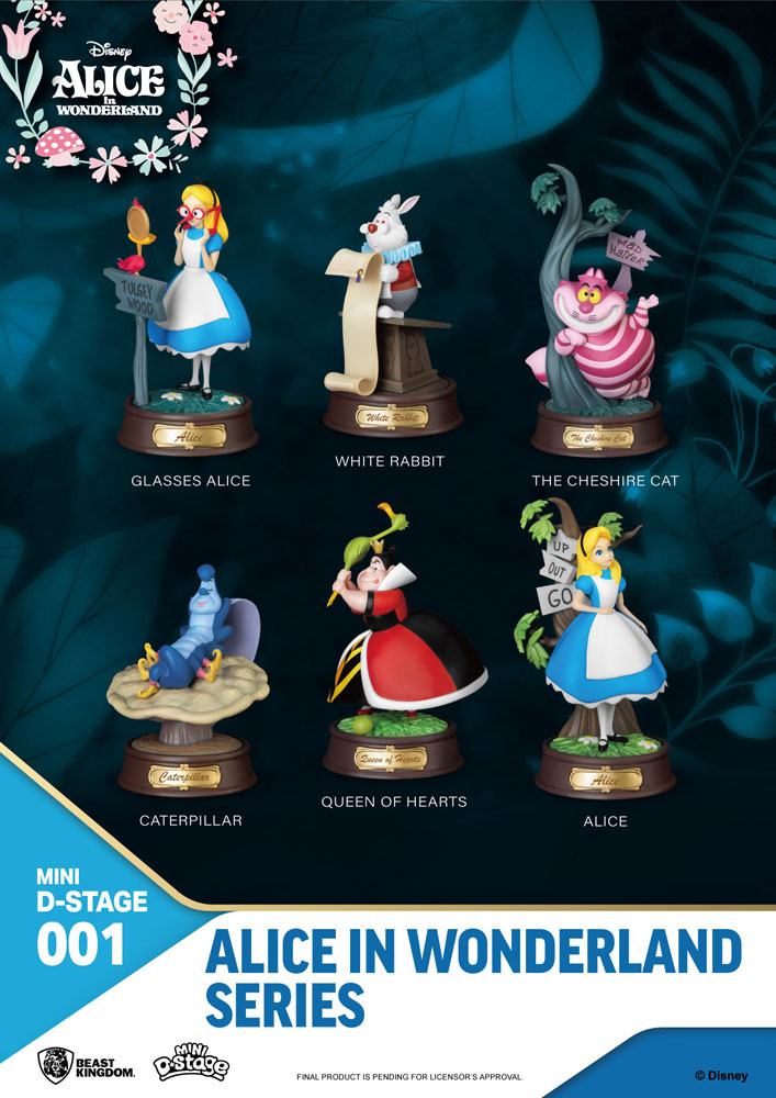 Alicia en el País de las Maravillas Pack de 6 Estatuas Mini Diorama Stage 10 cm