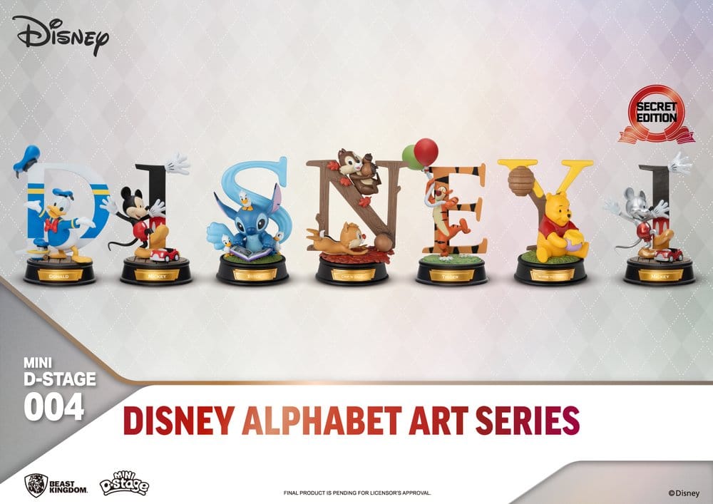 Disney Pack de 6 Estatuas Mini Diorama Stage Alphabet Art 10 cm