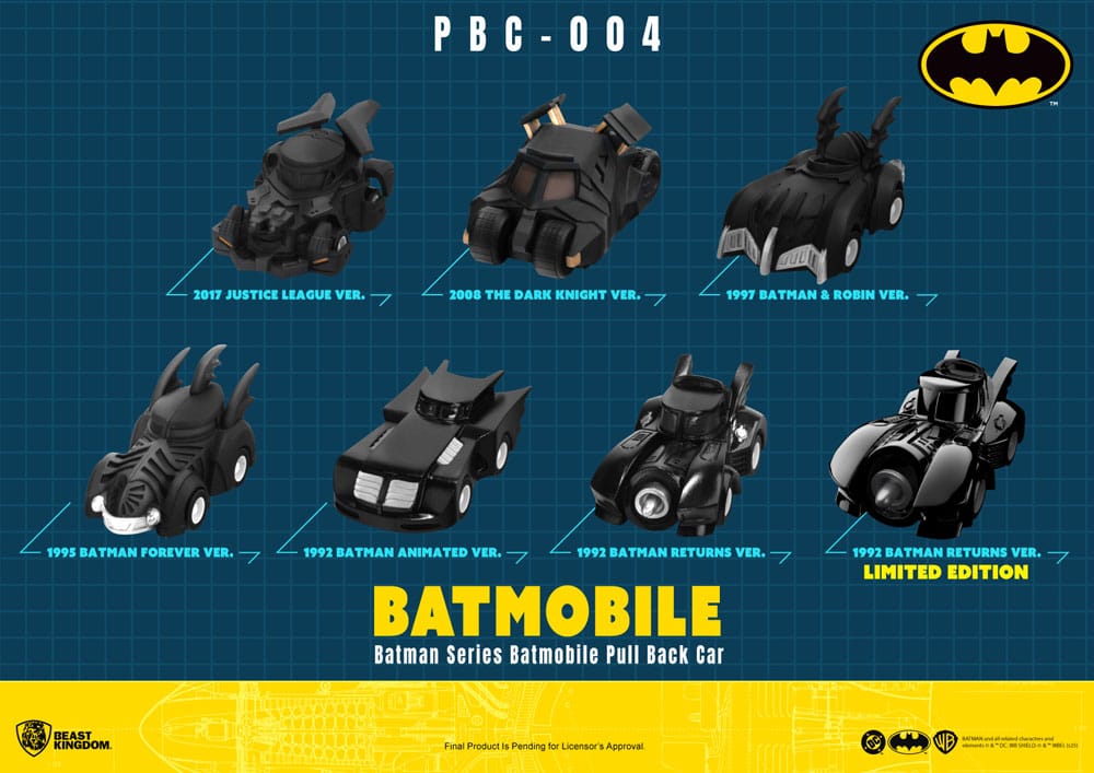 Batman Pull Back Car Series Pack de 6 Coches de Cuerda Blind Box Frikytopia