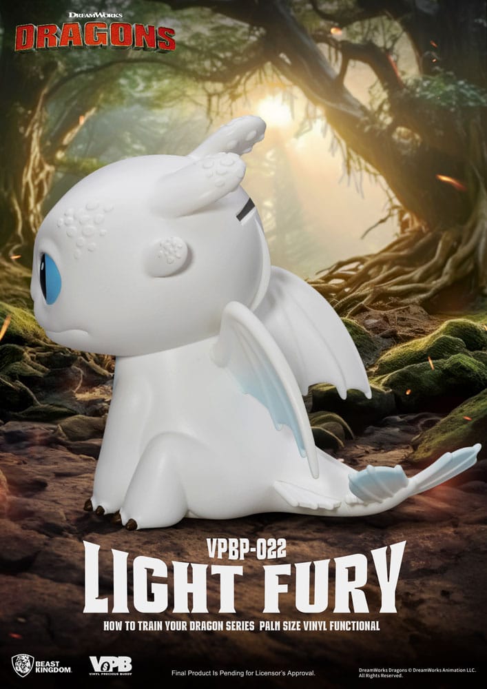 Cómo entrenar a tu dragón Vinyl huchas Light Fury 12 cm