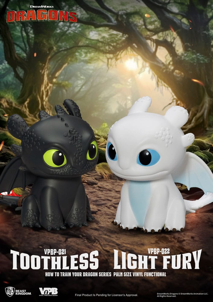 Cómo entrenar a tu dragón Vinyl huchas Light Fury 12 cm