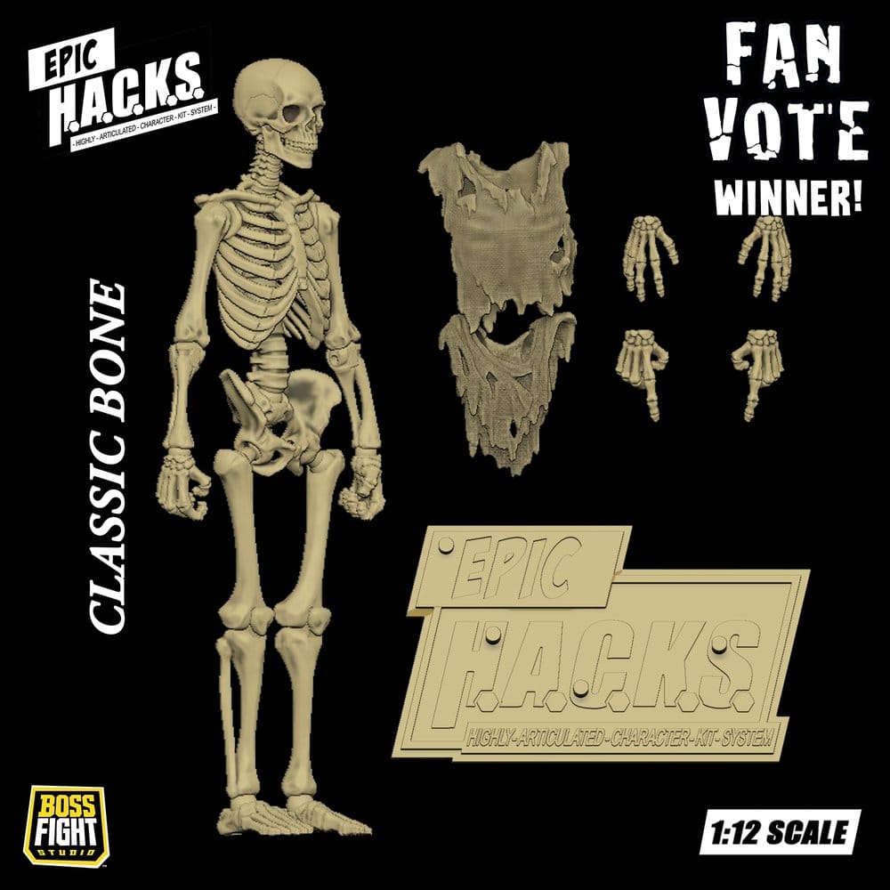 Epic H.A.C.K.S. Figura 1/12 Skeleton Blank Classic Bone