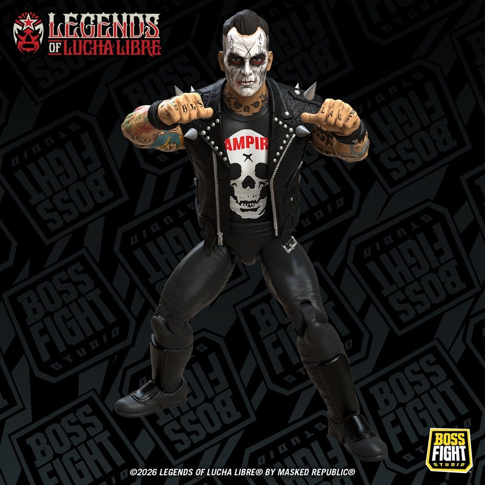 Legends of Lucha Libre Fanaticos Figura Vampiro Coffin Box Resurrected 15 cm
