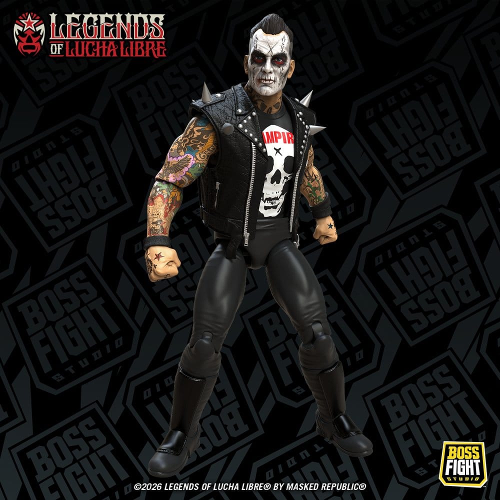 Legends of Lucha Libre Fanaticos Figura Vampiro Coffin Box Resurrected 15 cm