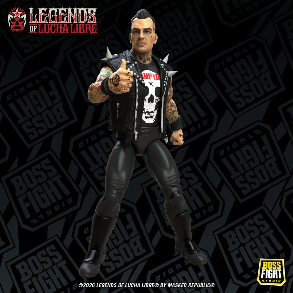 Legends of Lucha Libre Fanaticos Figura Vampiro Coffin Box Resurrected 15 cm