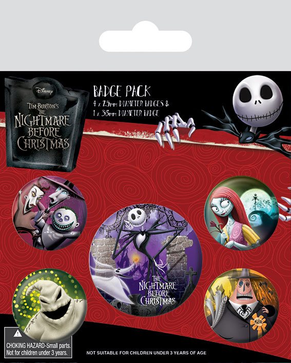 Pesadilla antes de Navidad Pack 5 Chapas Characters Frikytopia