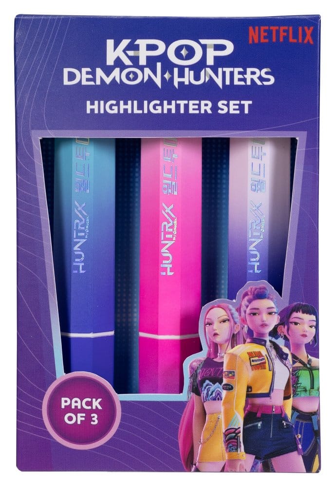 KPop Demon Hunters Pack de 3 Rotuladores Fluorescentes Huntr/x Frikytopia