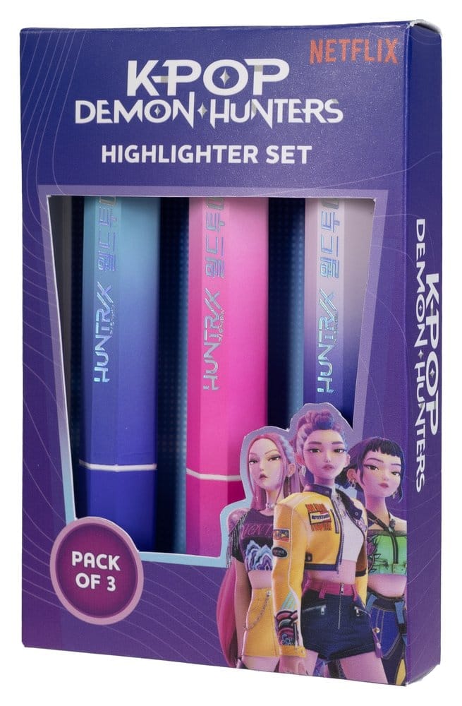 KPop Demon Hunters Pack de 3 Rotuladores Fluorescentes Huntr/x
