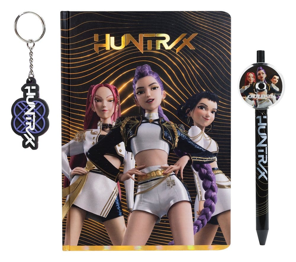 Cuaderno + boligrafo + llavero K-Pop Demon Hunters
