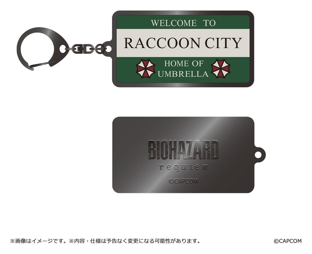 Resident Evil Requiem Llavero metálico Raccoon City Welcome Sign Frikytopia