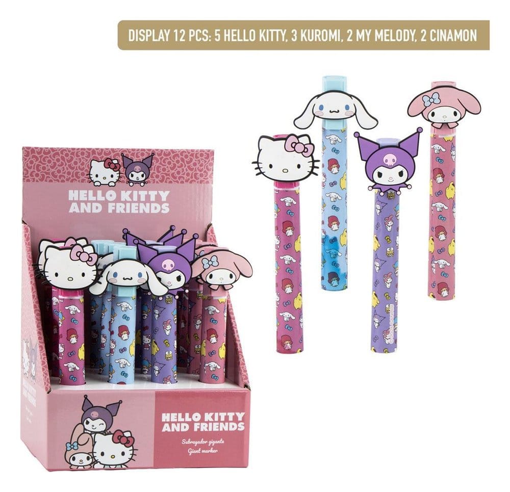 Sanrio Marcador Fluorescente Grande Expositor (12) Hello Kitty Frikytopia