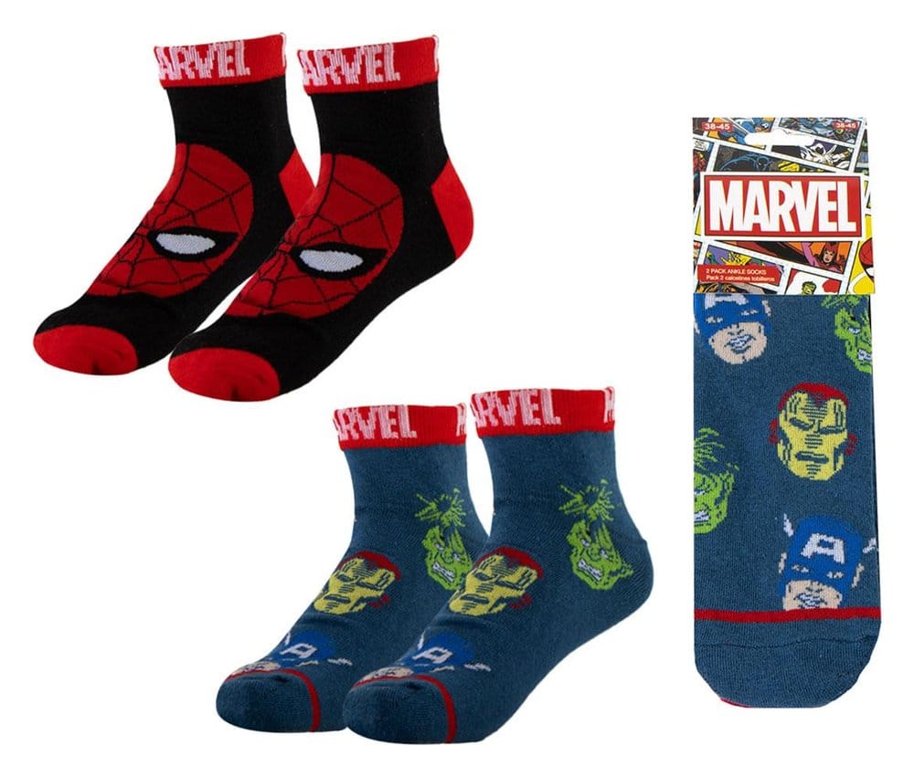 Marvel Calcetines Pack de 2 Short 38-45 Frikytopia