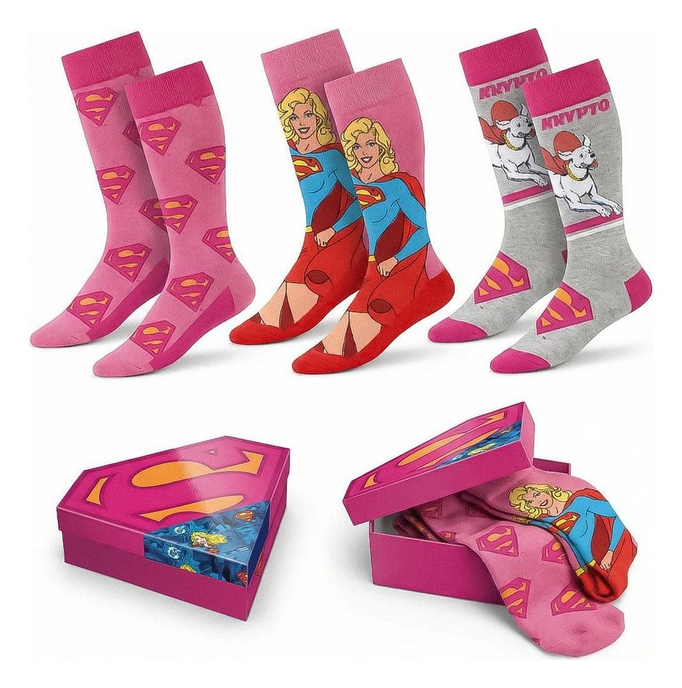DC Comics Calcetines Superman Supergirl Pack de 3 36-43 Frikytopia