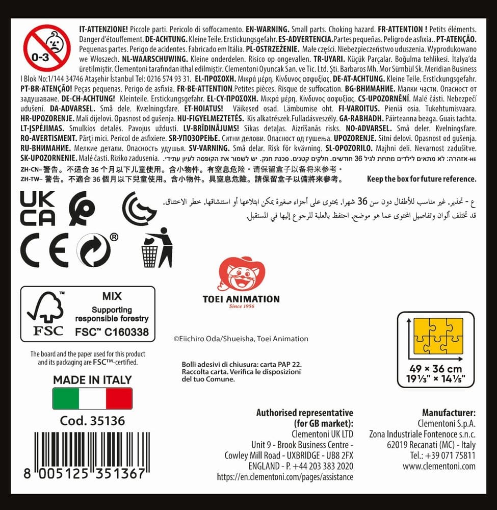 Puzzle Clementoni One Piece 500 piezas Tripulacion