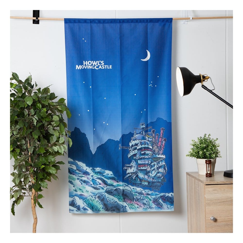 O Castelo Ambulante Cortinas Noren Moonlit night