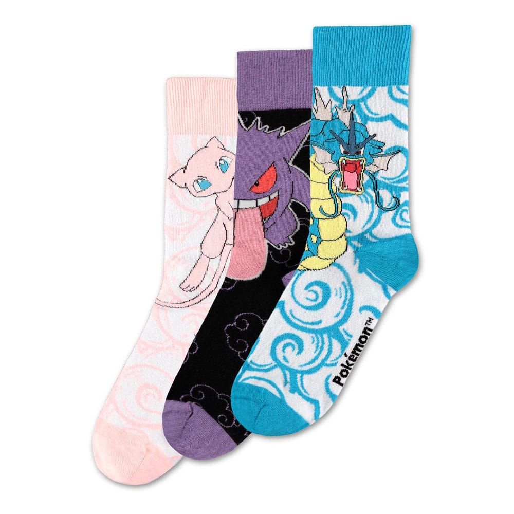 Pokémon Pack de 3 Pares de Calcetines Crew 43-46