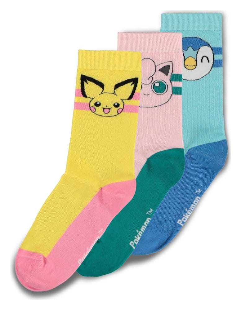 Pokémon Pack de 3 Pares de Calcetines Crew 39-42 Frikytopia