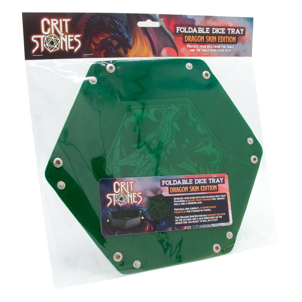 CritStones Bandeja plegable para dados Dragon Skin Edition Green