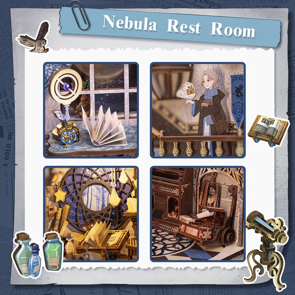 Maquete Book Nook Nebula Common Room 23 x 11 cm