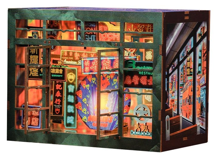 Maqueta Book Nook Hong Kong Neon Light 13 x 17 cm Frikytopia