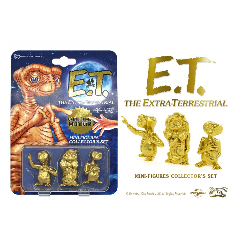 E.T. El Extraterrestre Pack de 3 Minifiguras Collector's Set Golden Edition 5 cm Frikytopia