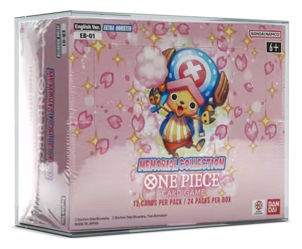 Evoretro Caja de PET Pack de 1 Protector para One Piece Card Game Booster Boxes (OP-04 a OP-08) 12 x 6 x 15 cm