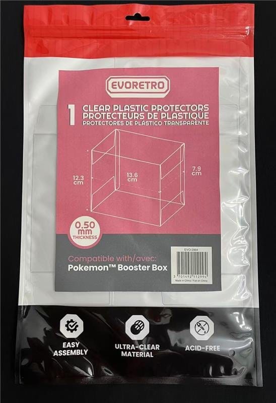 Evoretro Caja de PET Pack de 1 Protector para Pokémon Booster Box