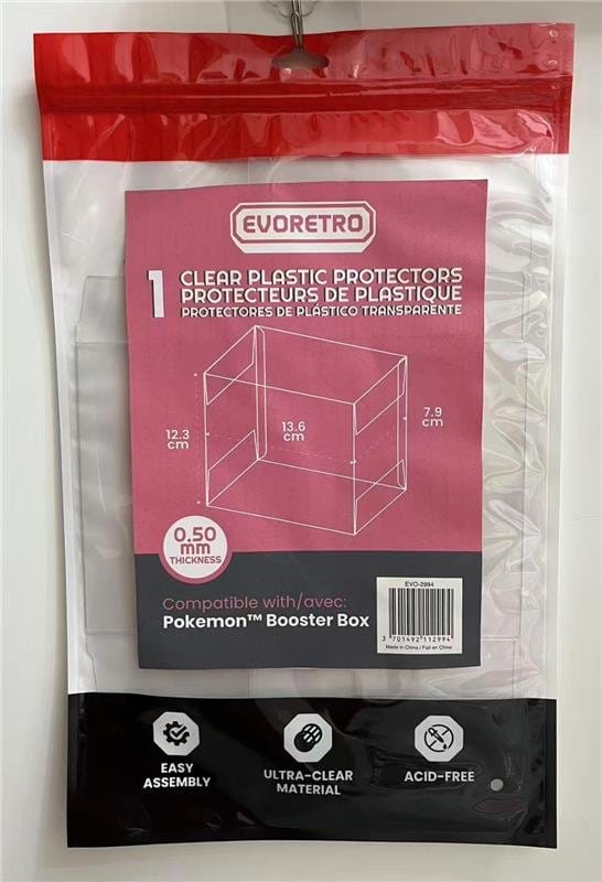 Evoretro Caja de PET Pack de 1 Protector para Pokémon Booster Box