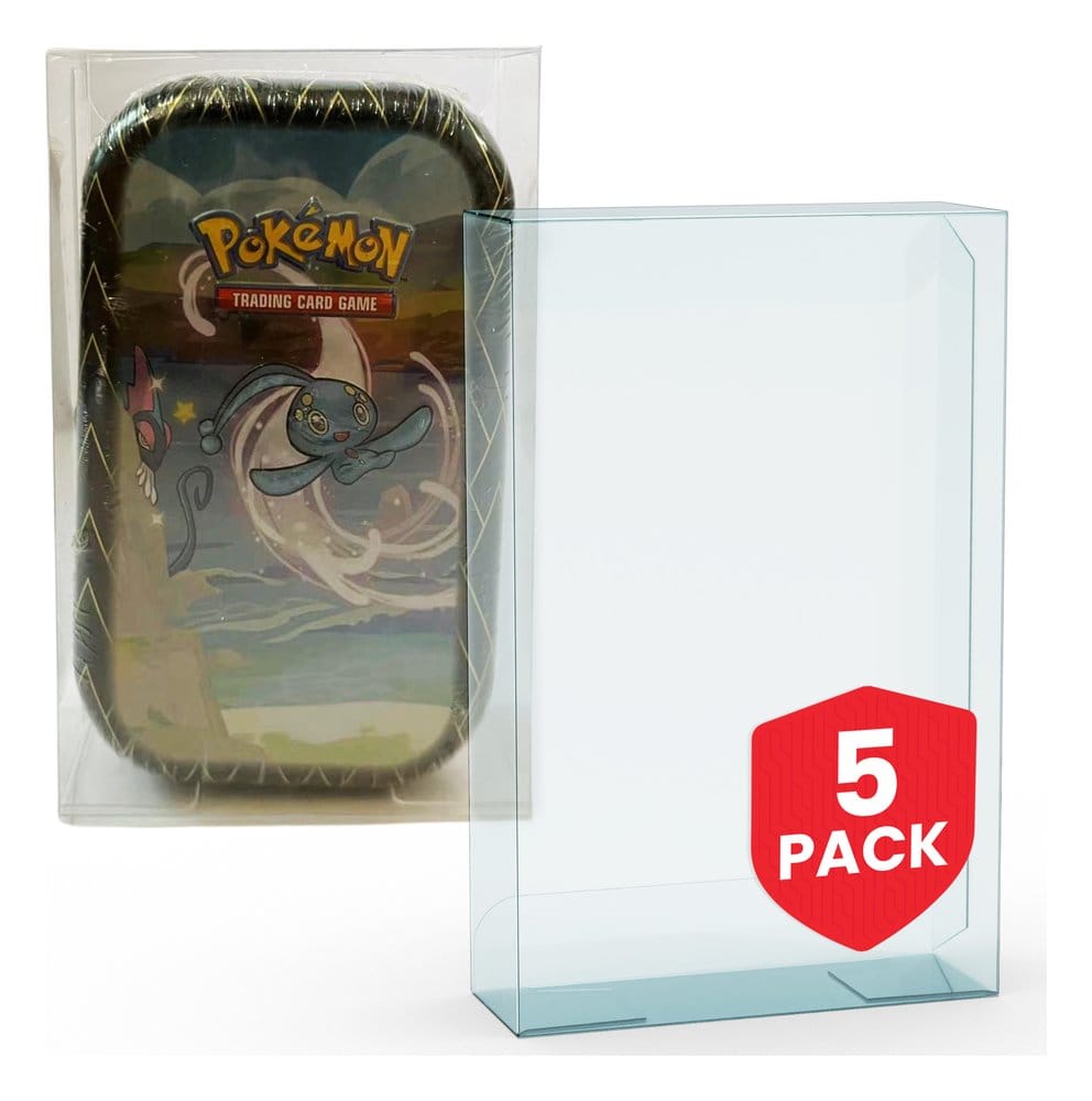 Evoretro Caja de PET Pack de 5 Protector para Pokémon Small Tins 8x3x13cm Frikytopia