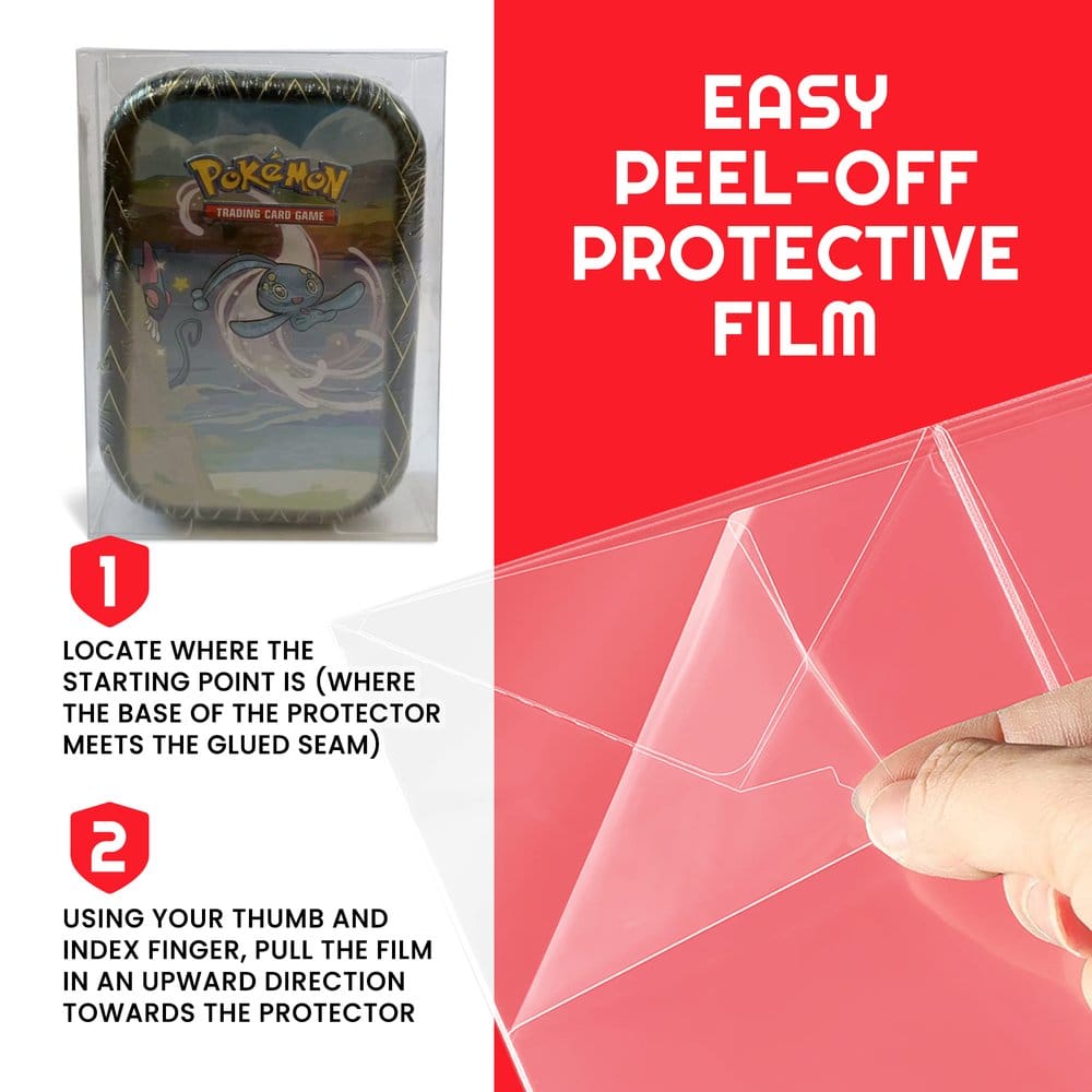 Evoretro Caja de PET Pack de 5 Protector para Pokémon Small Tins 8x3x13cm