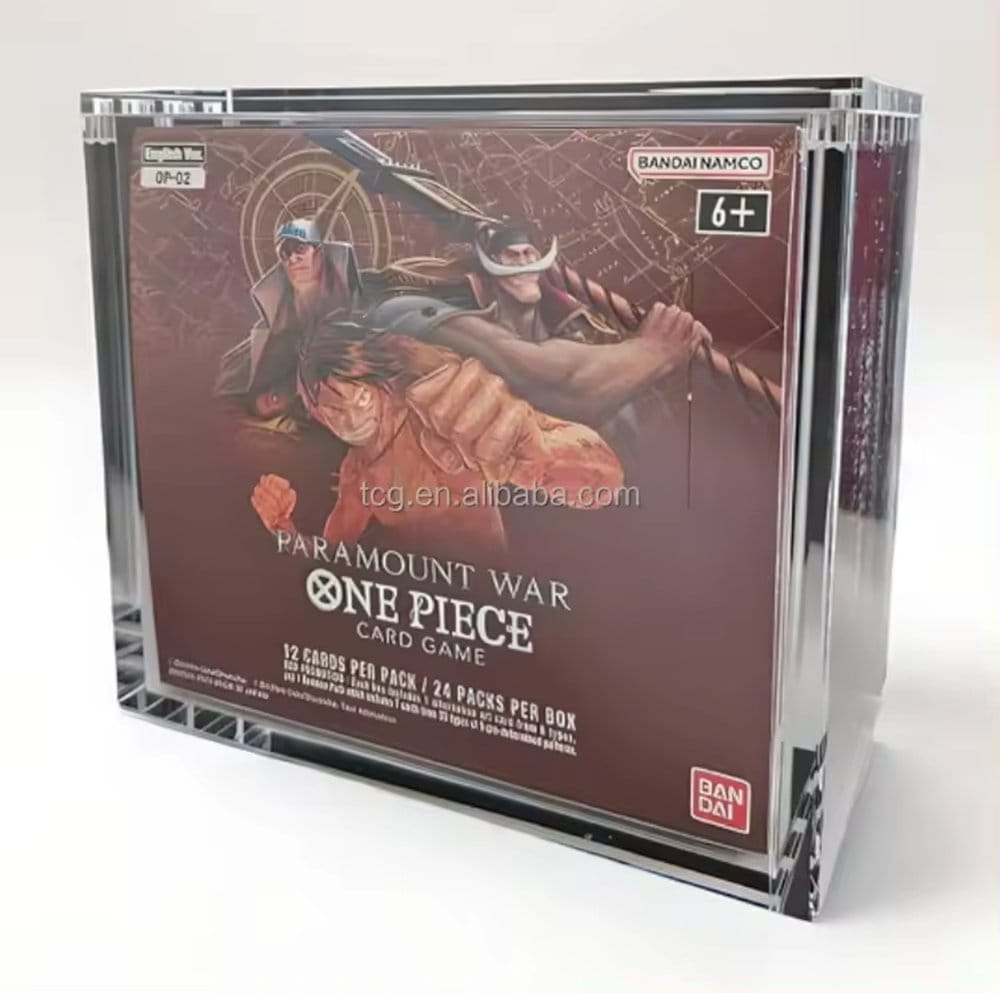 Evoretro Display de Acrílico para Caja de Sobres más Grande de Bandai One Piece TCG (OP-02)