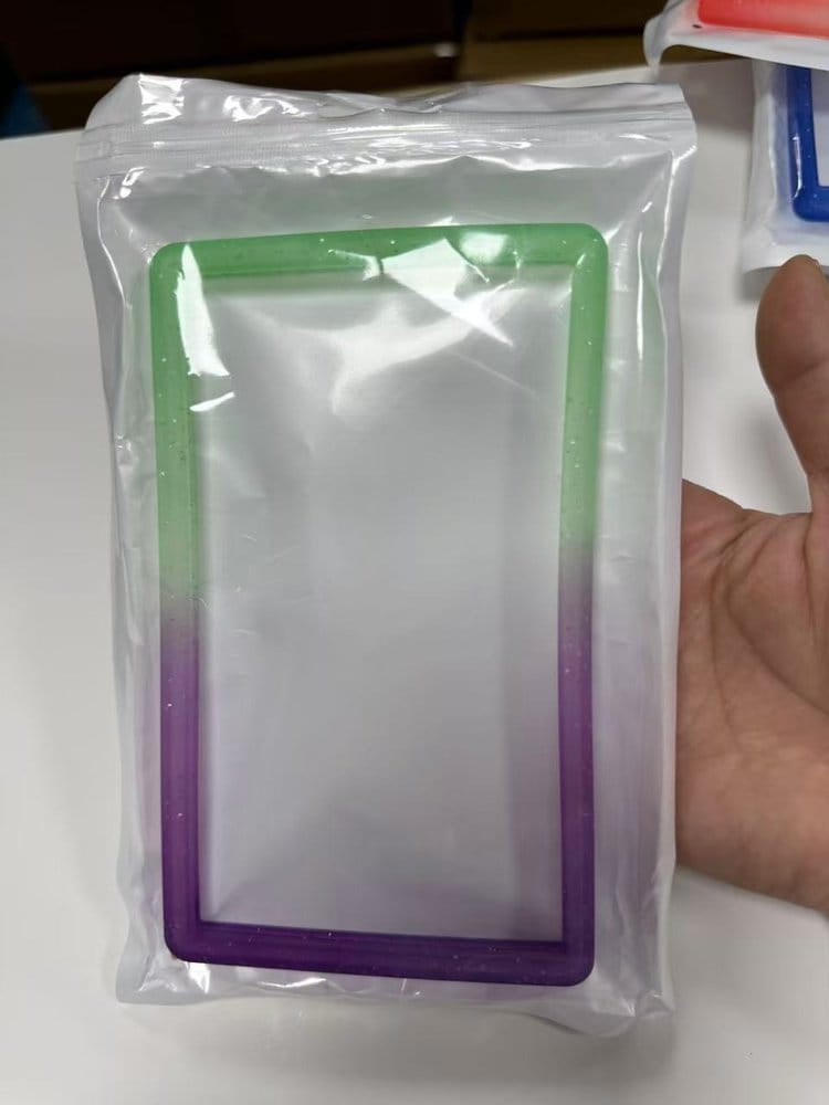 Evoretro Bumper para Slab de Tarjeta Graduada PSA Gradient Green-Purple Glitter Frikytopia
