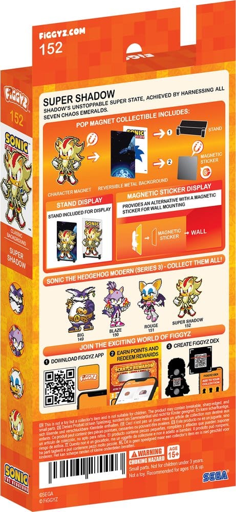 Sonic the Hedgehog (Modern) FiGGYZ Figura Coleccionable Magnética Super Shadow 11 cm