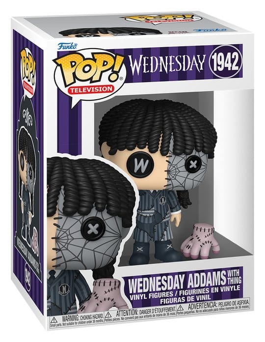 Wednesday POP! Televison Vinyl Figura Patchwork: Wednesday with Thing 9 cm