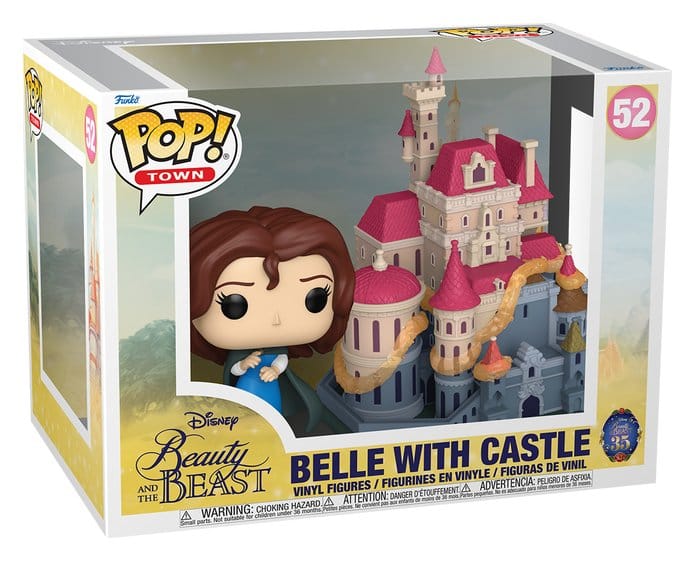 La bella y la bestia POP! Town Vinyl Figuren Belle with Castle 9 cm