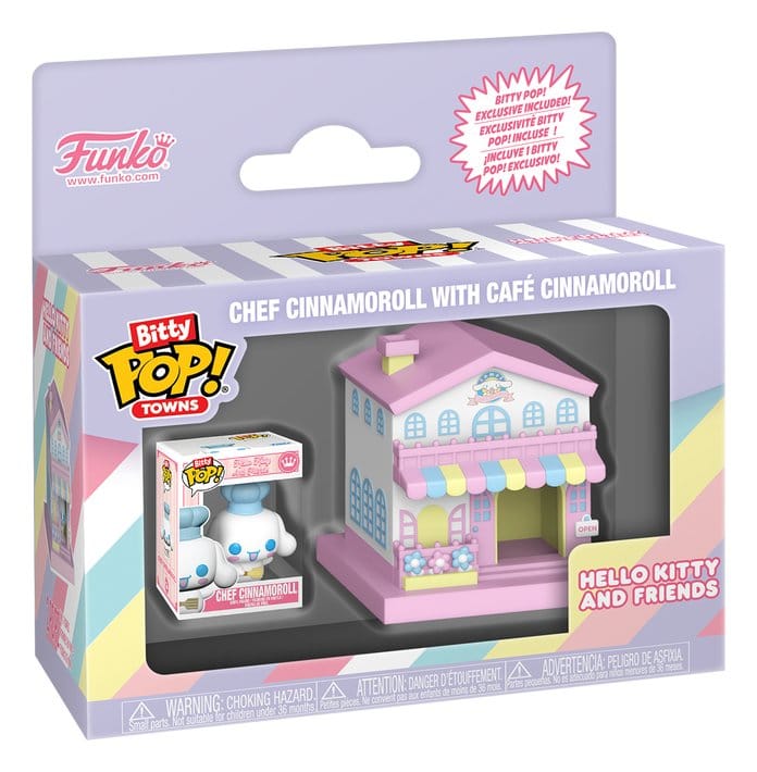 Figura Bitty POP Town Hello Kitty and Friends Chef Cinnamoroll With Cafe Cinnamoroll